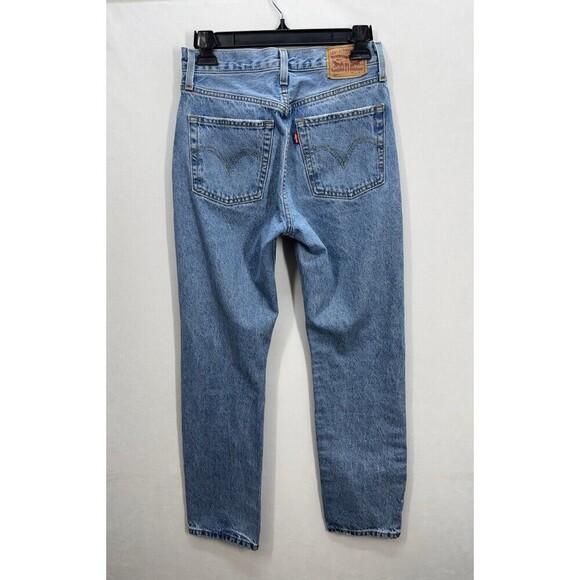 Levis 501 xx Distressed Jeans Womens 26x30 Blue Light Wash Button Fly Denim - Picture 3 of 13